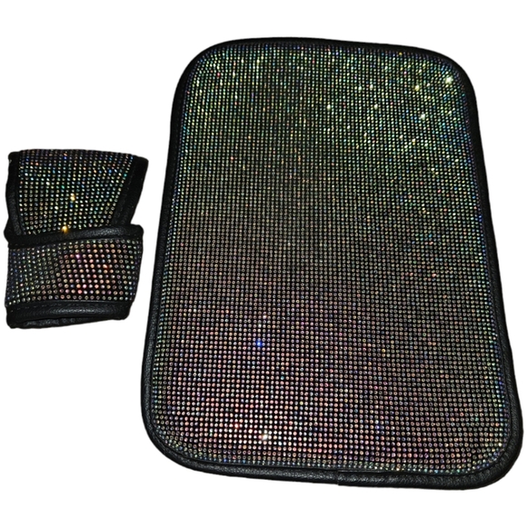 NWOT Rainbow Rhinestone Car Center Console & Gear Shift Covers - Picture 3 of 3